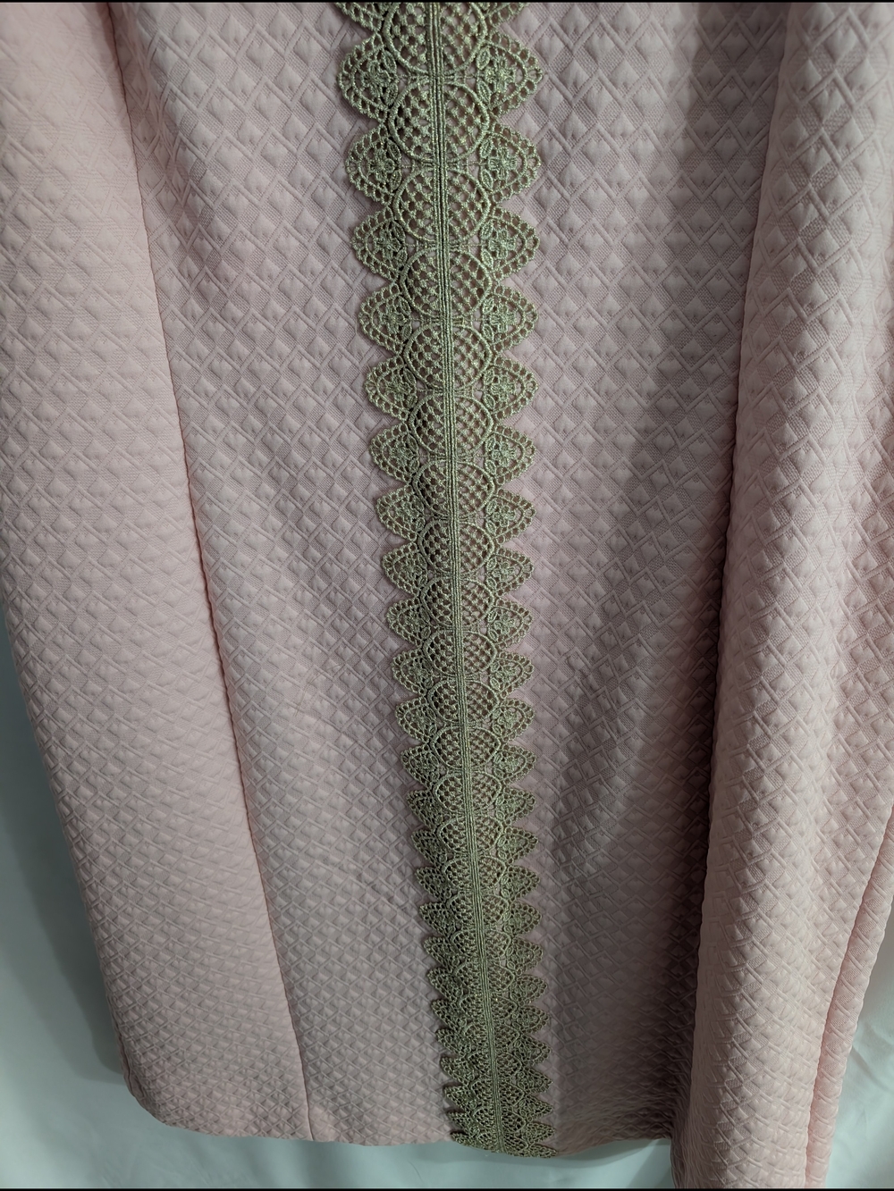 Pappagallo Pink Sleeveless Mini Dress with Gold Lace Trim - Picture 5 of 7